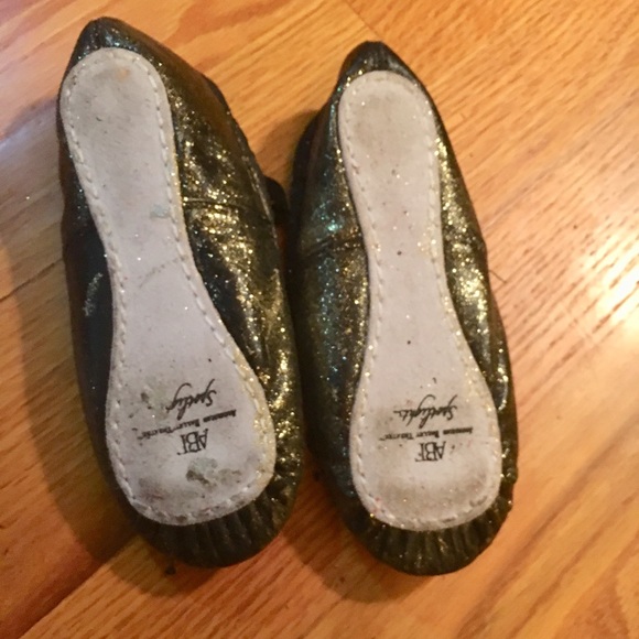 Black and Gold Glitter Ballet Shoes - Picture 4 of 8